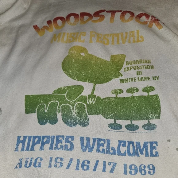 Chaser 1969 Woodstock Music Festival White T-Shirt Size M - Picture 7 of 7